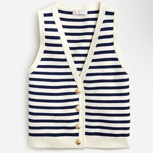 J. Crew Blue & White Emilie sweater-vest in stripe